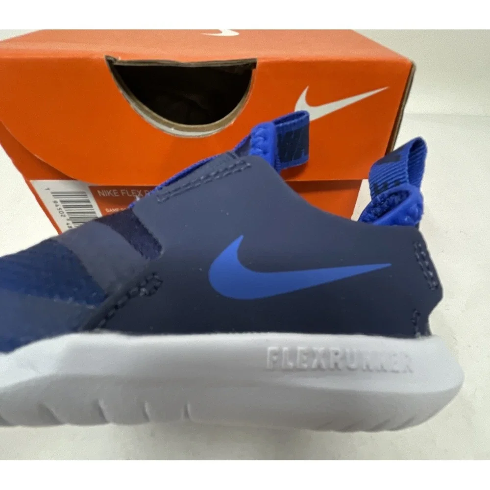 Nike Flex Runner Infant Baby Slip-on Shoes 4C Game Royal/White AT4665-407